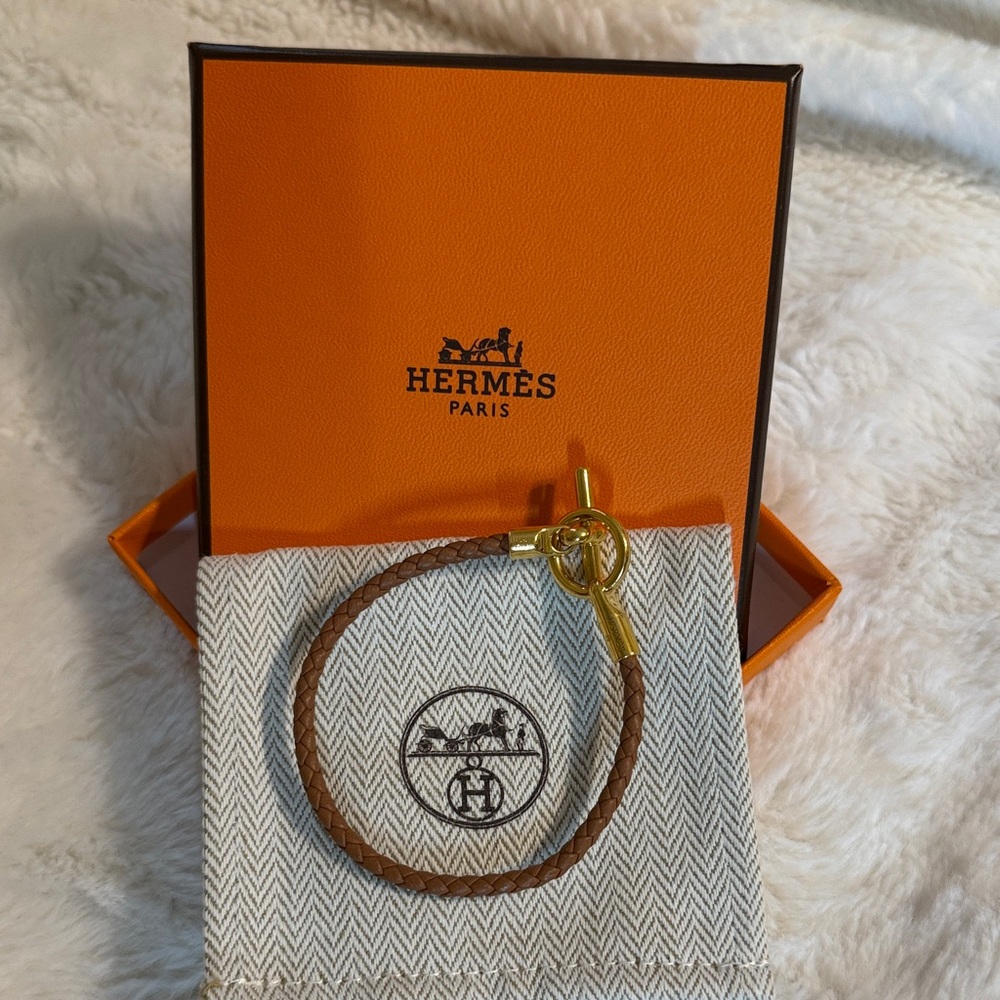 Hermès Glenan Braided Bracelet with Gold Accents